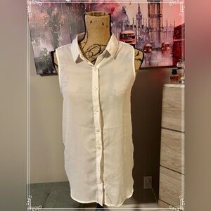 Sheer button down top